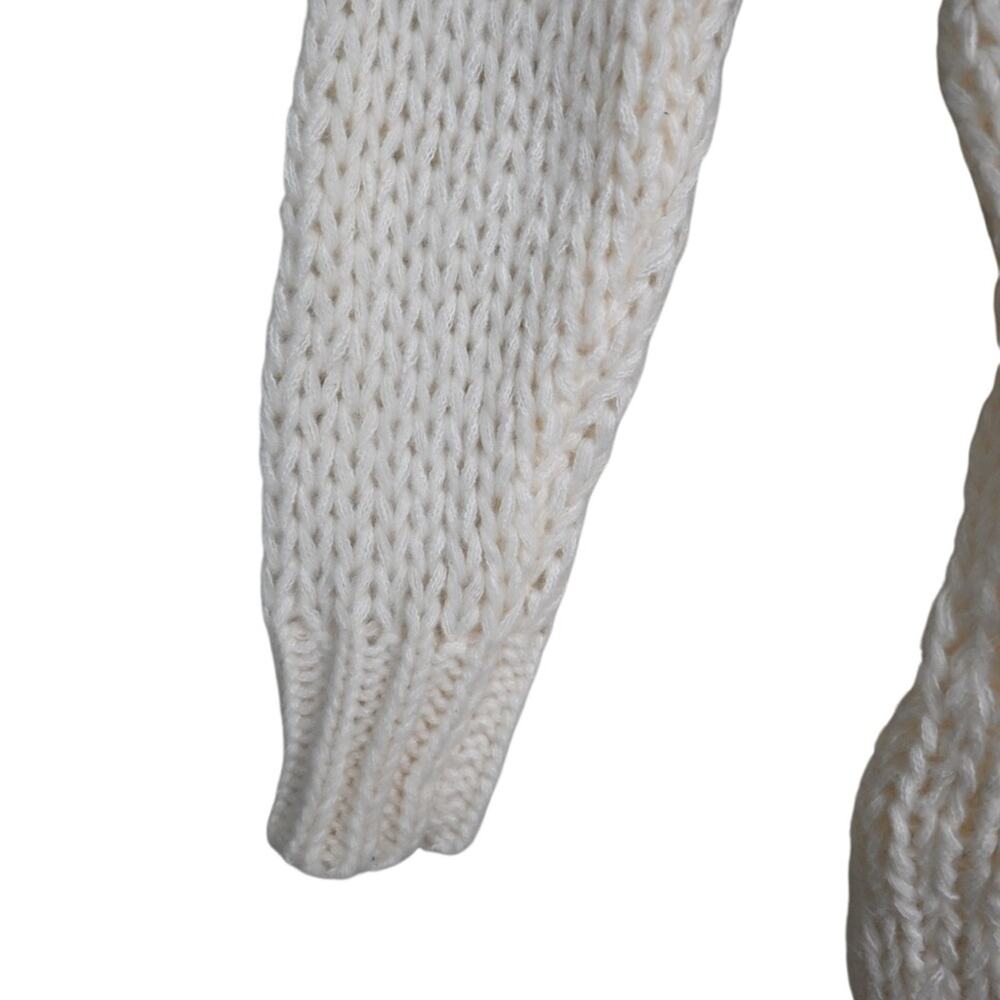 Pretty Little Thing Women's S Loosely Woven Belted Cream Sweater Oversized NEW - Picture 7 of 9